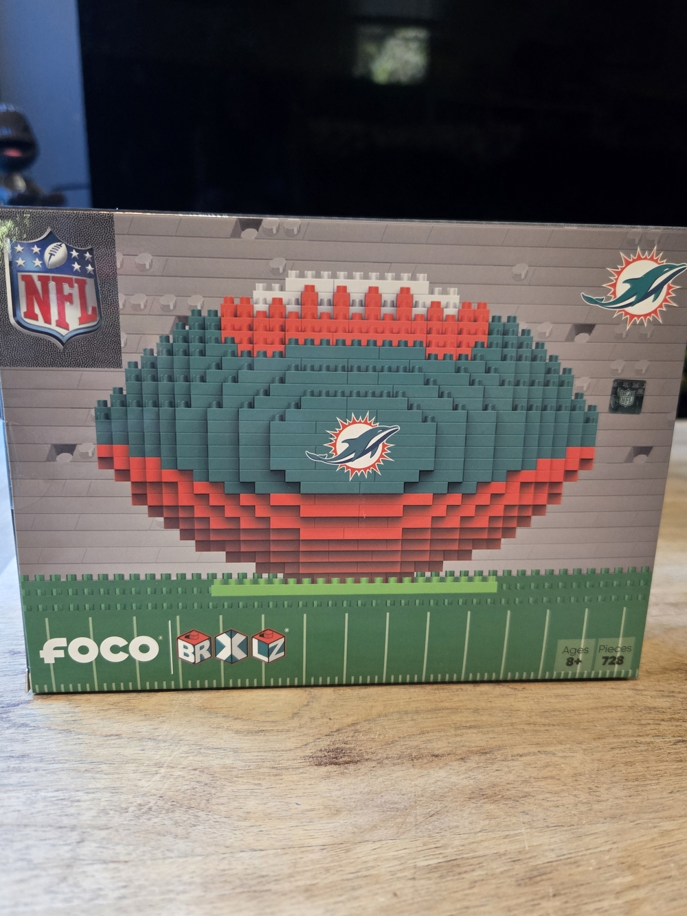 Miami Dolphins Teal and Orange Brick-Style